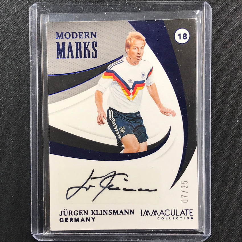 2021 Immaculate Jurgen Klinsmann Modern Marks Auto Sapphire 7/25