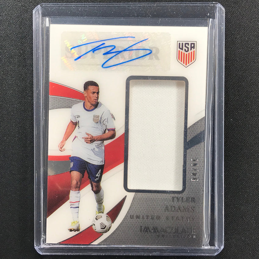 2021 Immaculate Tyler Adams Superior Swatch Signatures Jersey Auto 94/99