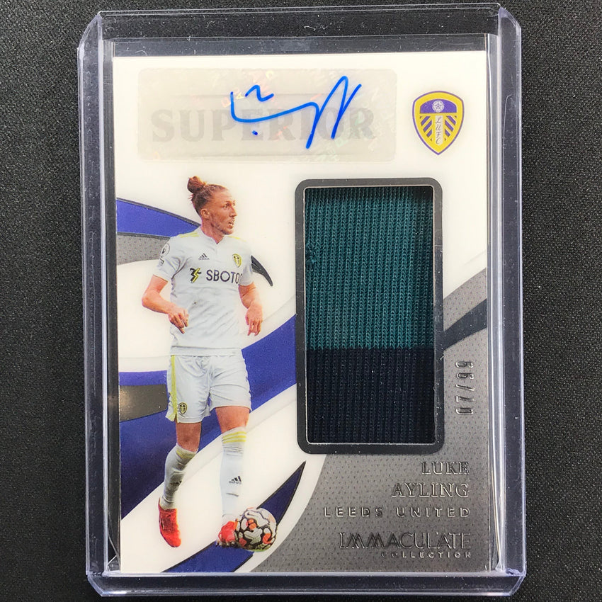 2021 Immaculate Luke Ayling Superior Swatch Signatures Jersey Auto 7/99