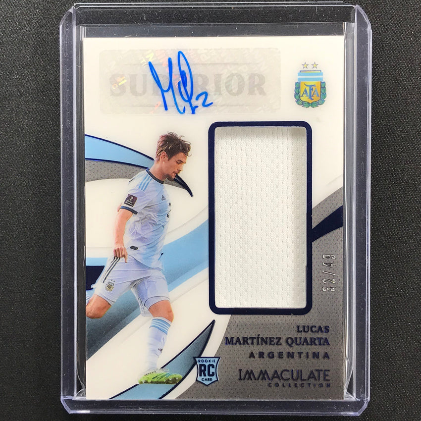 2021 Immaculate Lucas Martinez Quarta Superior Swatch Rookie Jersey Auto 32/49