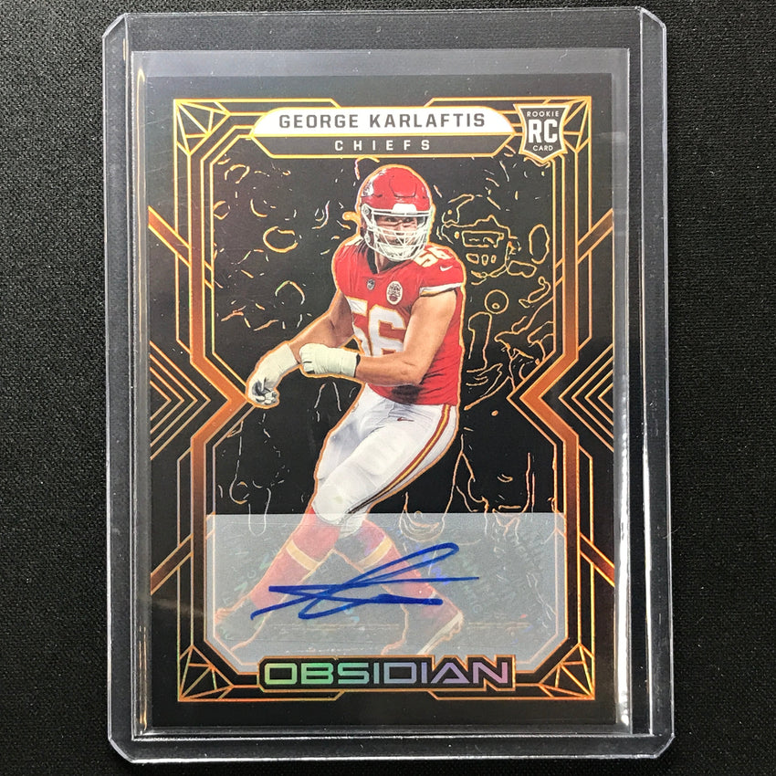 2022 Obsidian George Karlaftis Rookie Signatures Auto Electric Etch Orange 70/99