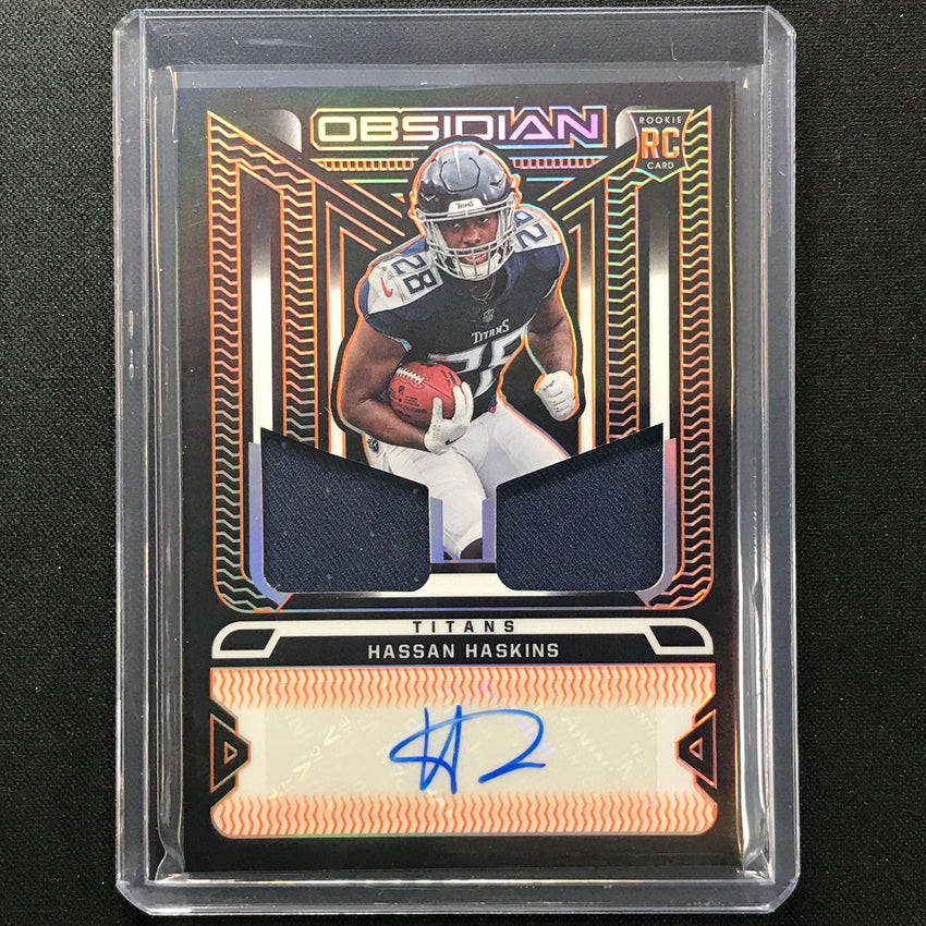 2022 Obsidian Hassan Haskins Rookie Dual Jersey Ink Relic Auto Orange 73/99