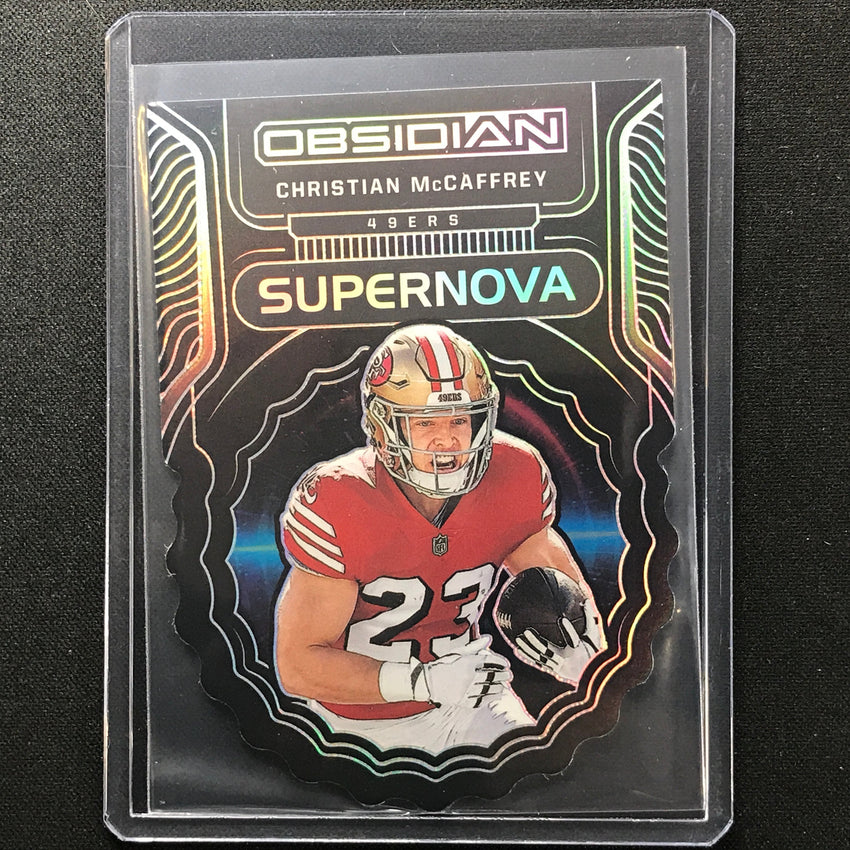2022 Obsidian Christian Mccaffrey Supernova Die-cut Silver 8/99