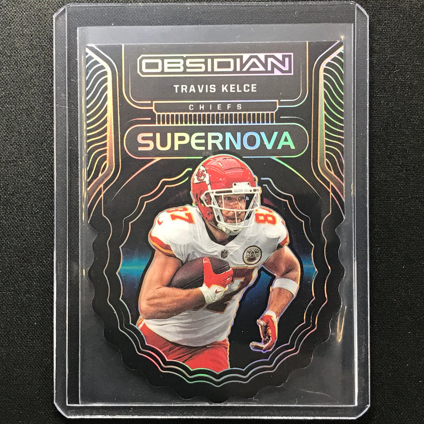 2022 Obsidian Travis Kelce Supernova Die-cut Electric Etch Orange 21/50