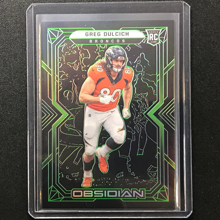 2022 Obsidian Greg Dulcich Rookie Electric Etch Green 20/50