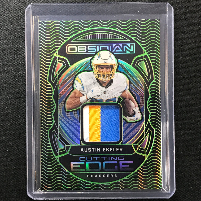 2022 Obsidian Austin Ekeler Cutting Edge Jersey Patch Green 2/50