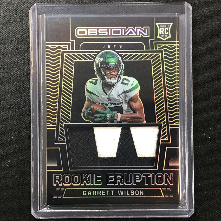 2022 Obsidian Garrett Wilson Rookie Eruption Jersey Patch Yellow 14/25