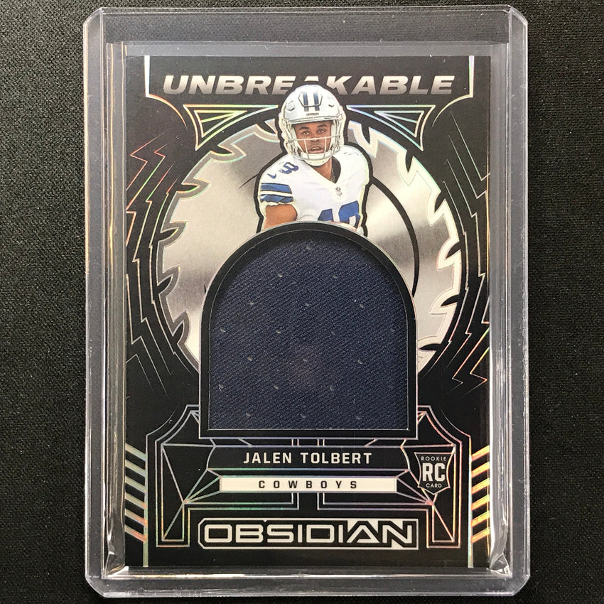 2022 Obsidian Jalen Tolbert Unbreakable Material Rookie Jersey Silver 31/125