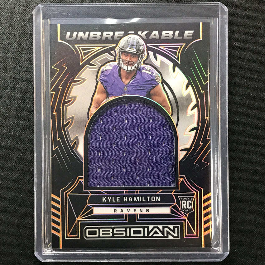 2022 Obsidian Kyle Hamilton Unbreakable Material Rookie Jersey Orange 6/75