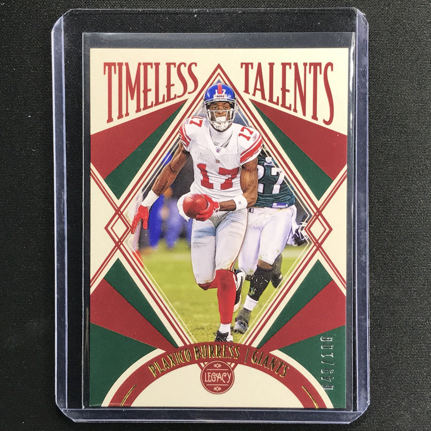 2021 Legacy Plaxico Burress Timeless Talents Green 49/100