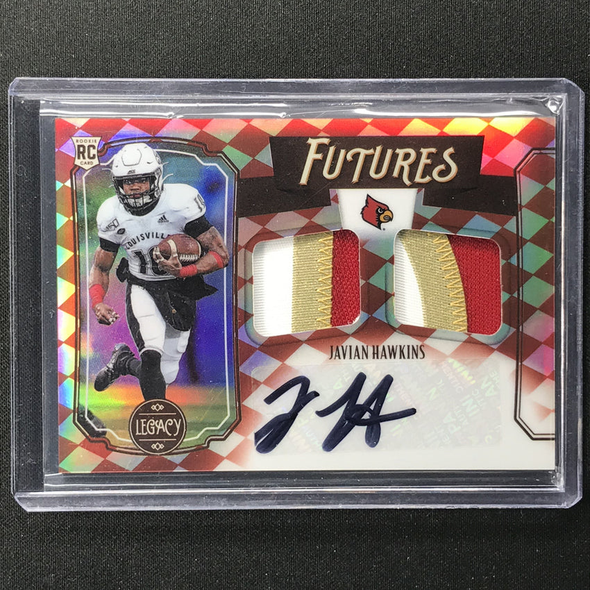 2021 Legacy Javian Hawkins Futures Dual Rookie Patch Auto Ruby 40/100