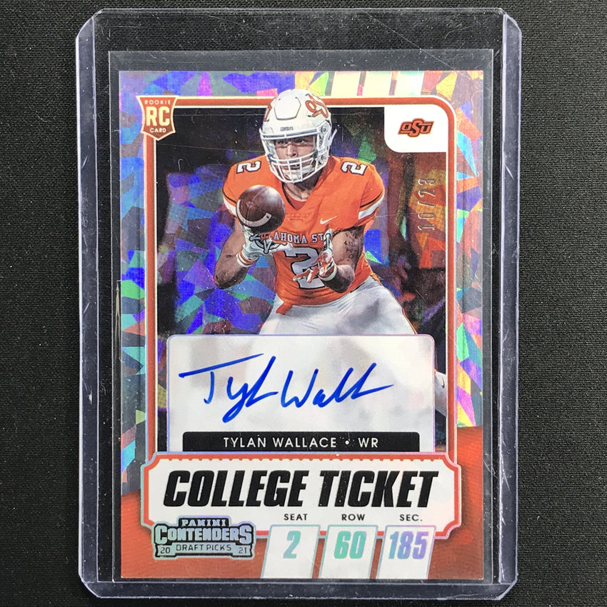 2021 Contenders Draft Picks Tylan Wallace College Ticket Auto Cracked Ice 10/23