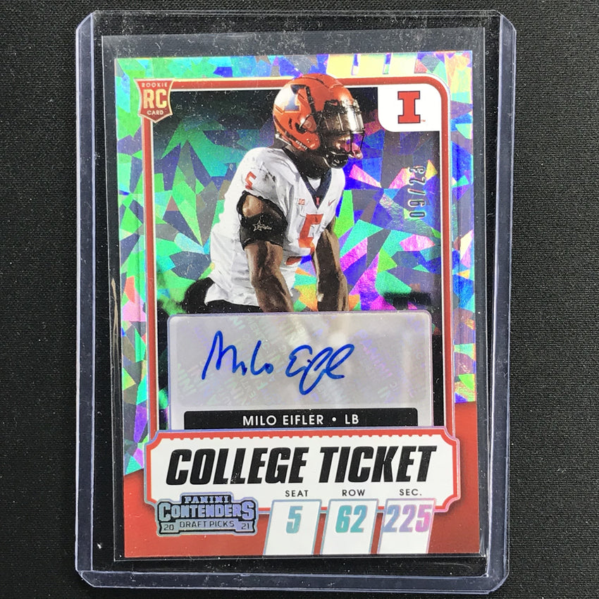 2021 Contenders Draft Picks Milo Eifler College Ticket Auto Cracked Ice 9/23