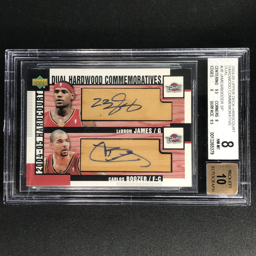 2004-05 Ud Hardcourt Lebron James Boozer Hardwood Dual Auto No Jb BGS 8/10 379