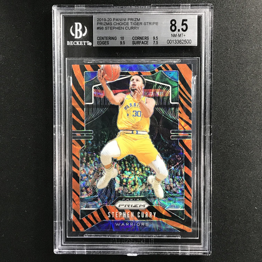 2019-20 Prizm Stephen Curry Choice Tiger Stripe Ssp No 98 BGS 8.5 500
