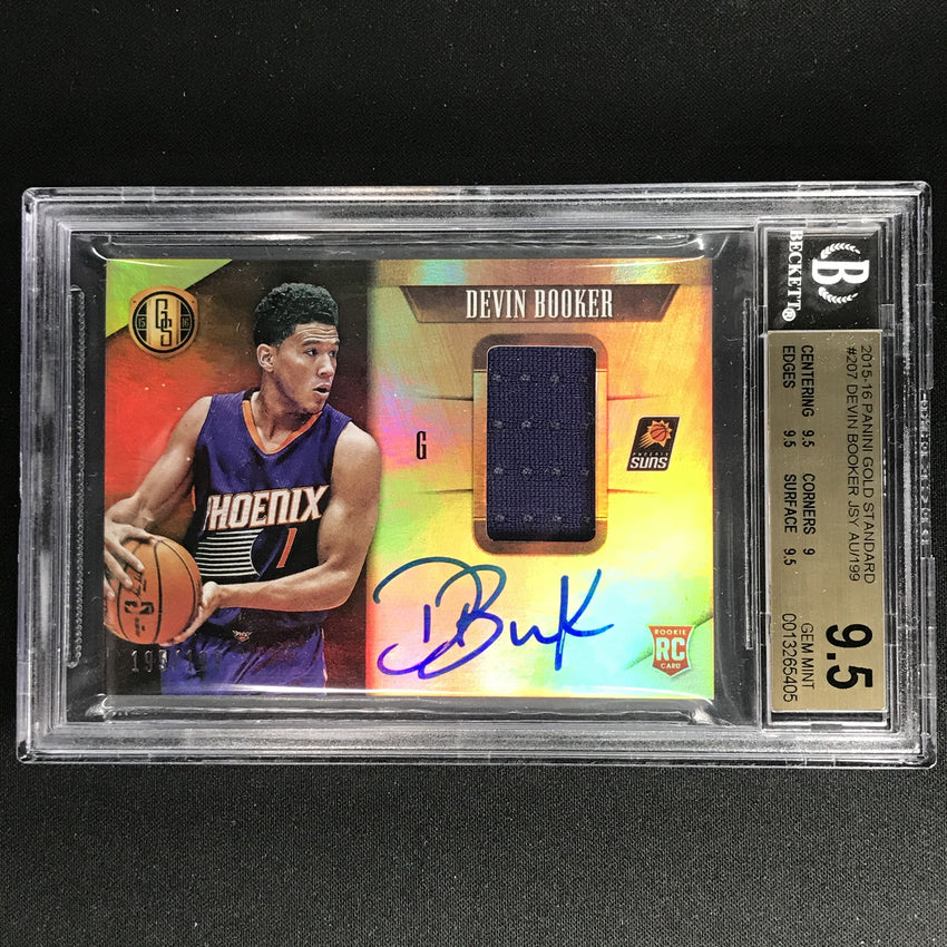 2015-16 Gold Standard Devin Booker Rookie Jersey Auto 195/199 BGS 9.5/10