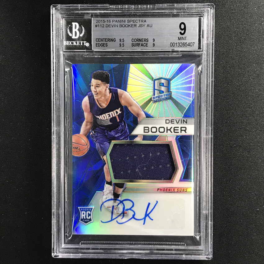 2015-16 Spectra Devin Booker Rookie Jersey Auto No 112 BGS 9/9 407