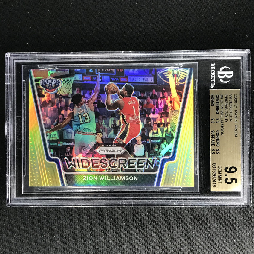 2020-21 Prizm Zion Williamson Widescreen Gold 3/10 Bgs 9.5