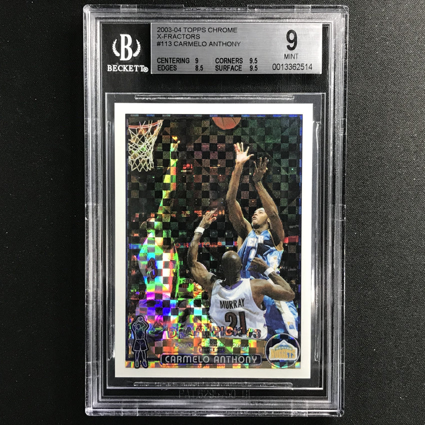 2003-04 Topps Chrome CARMELO ANTHONY Rookie X-Fractors 175/220 BGS 9