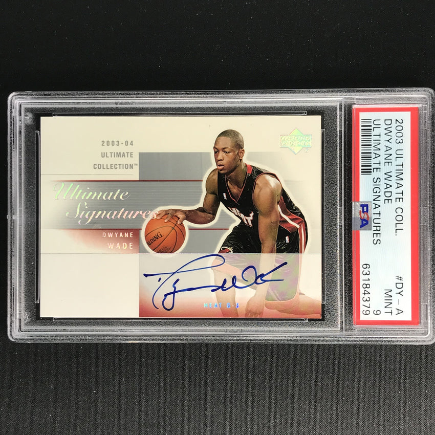 2003-04 Ultimate Collection DWYANE WADE Signatures Rookie Auto #DY-A PSA 9 (379)