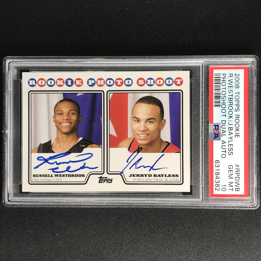 2008 Topps Rookie Russell Westbrook Bayless Photoshoot Dual Auto PSA 10 382