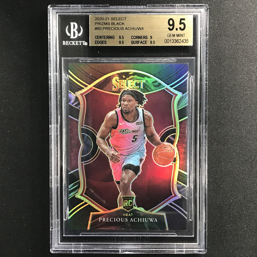 2020-21 Select Precious Achiuwa Rookie Concourse Prizm Black 1/1 Bgs 9.5