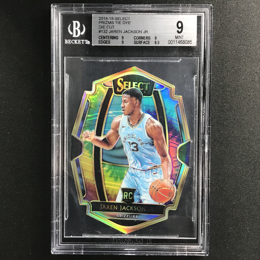 2018-19 Select Jaren Jackson Jr Rookie Premier Level Tie-dye Die-cut 25/25 BGS 9