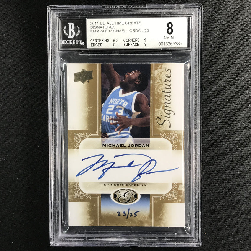2011 UD All Time Greats MICHAEL JORDAN Signatures Auto 23/25 BGS 8/10