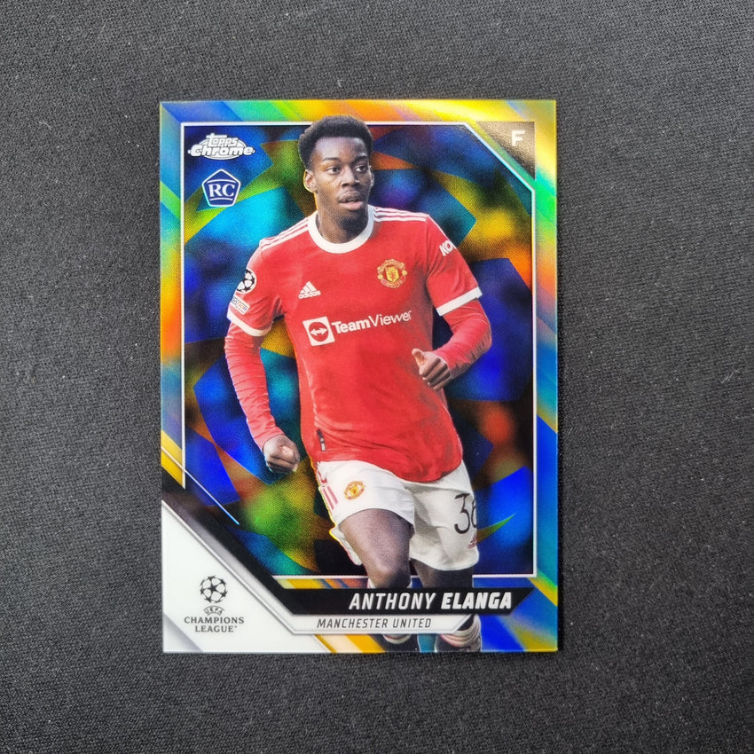 2021-22 Topps Chrome Uefa Ucl Anthony Elanga Rookie Blue And Gold Starball 67/75