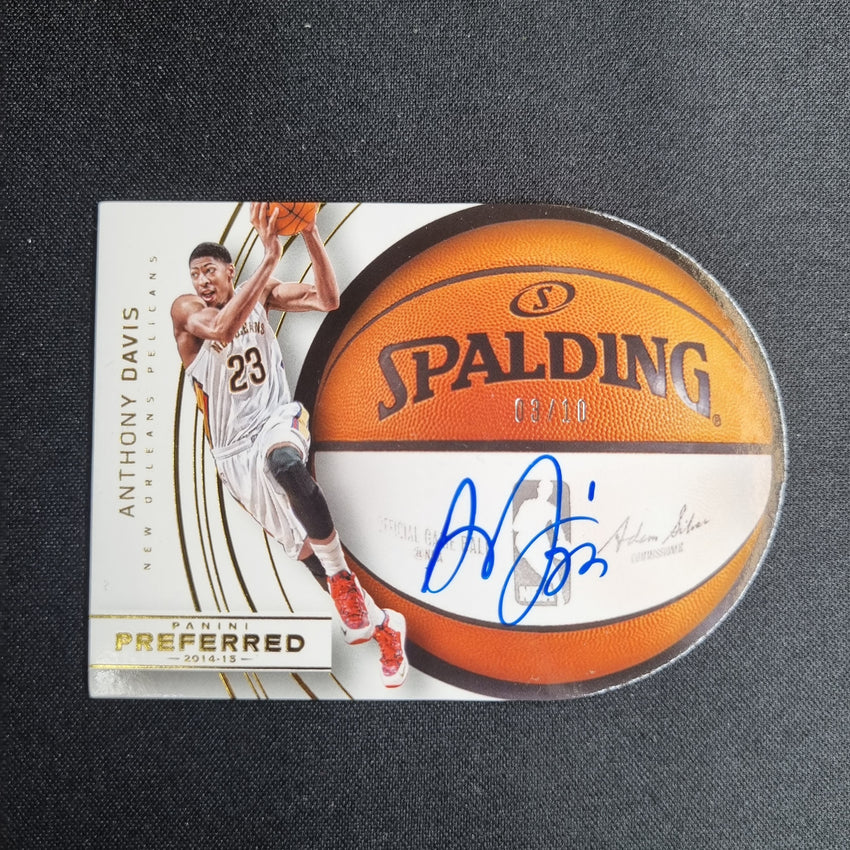 2014-15 Preferred Anthony Davis Die Cut Gold Auto 3/10
