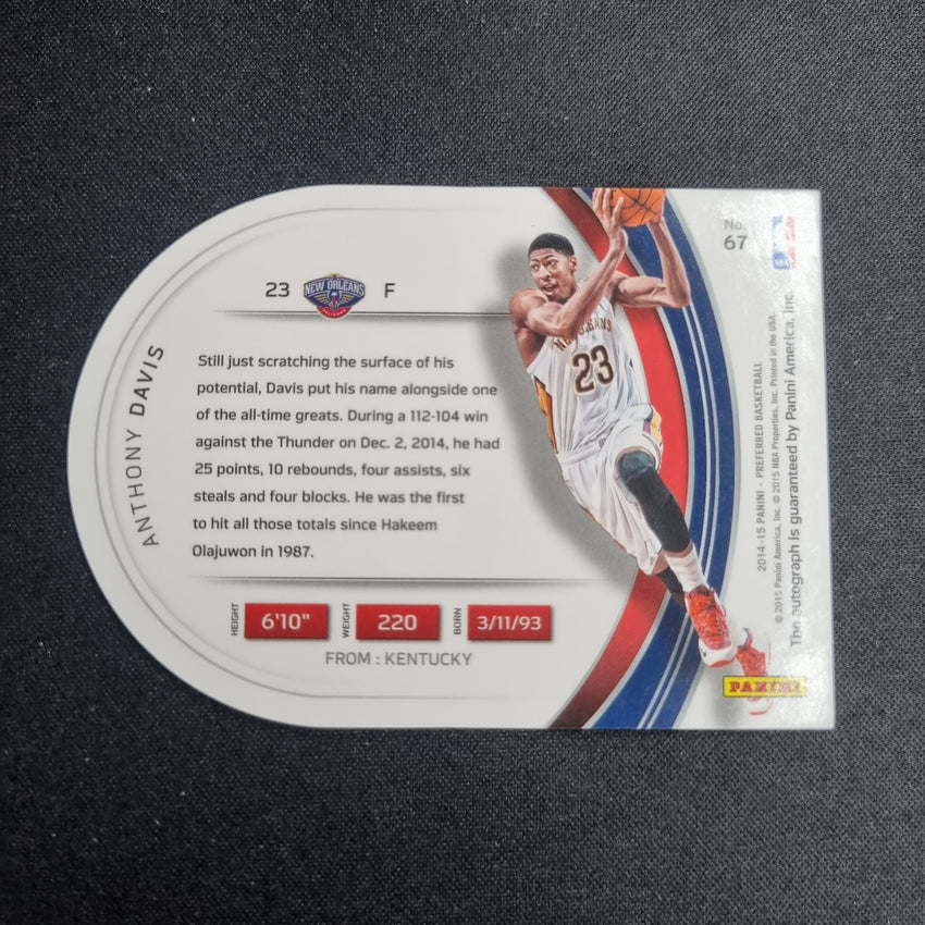 2014-15 Preferred Anthony Davis Die Cut Gold Auto 3/10