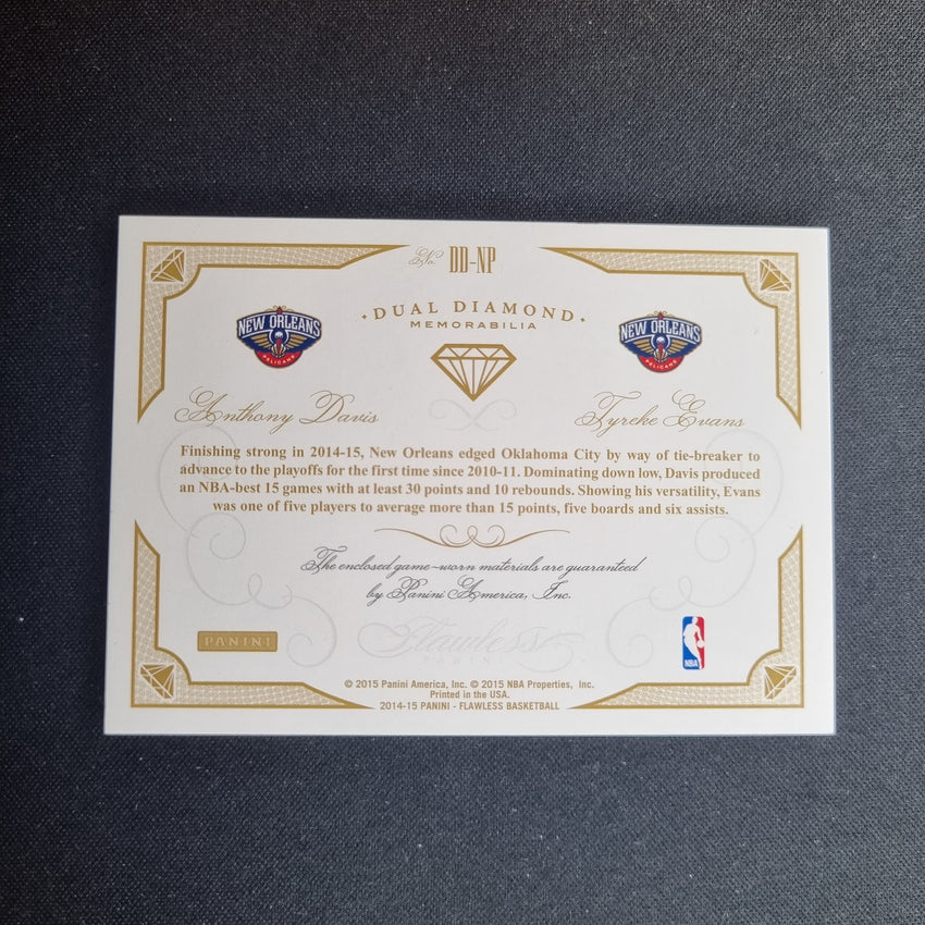 2014-15 Flawless Anthony Davis Tyreke Evans Dual Patch Gold 5/10