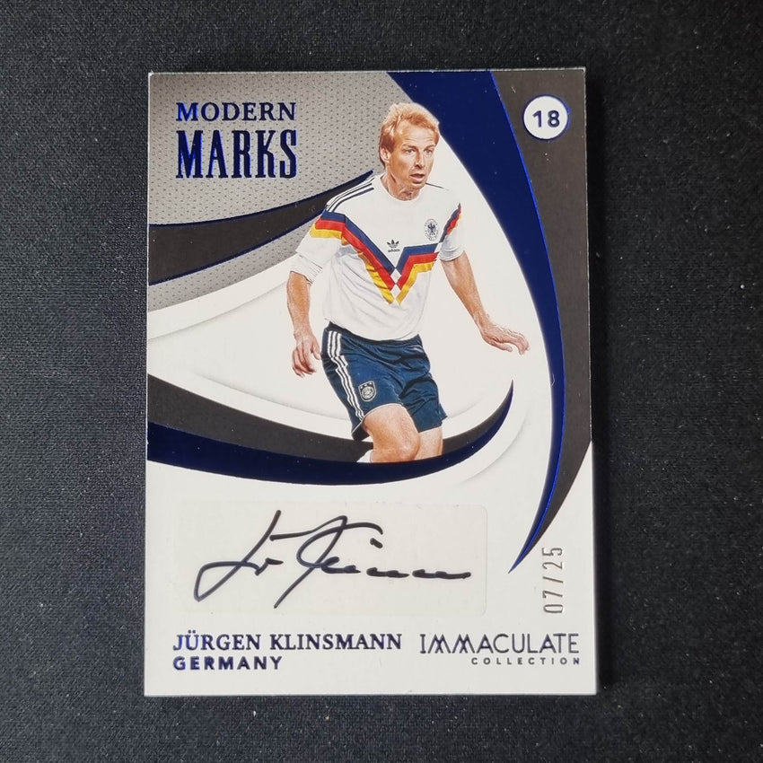 2021 Immaculate Jurgen Klinsmann Modern Marks Auto Sapphire 7/25