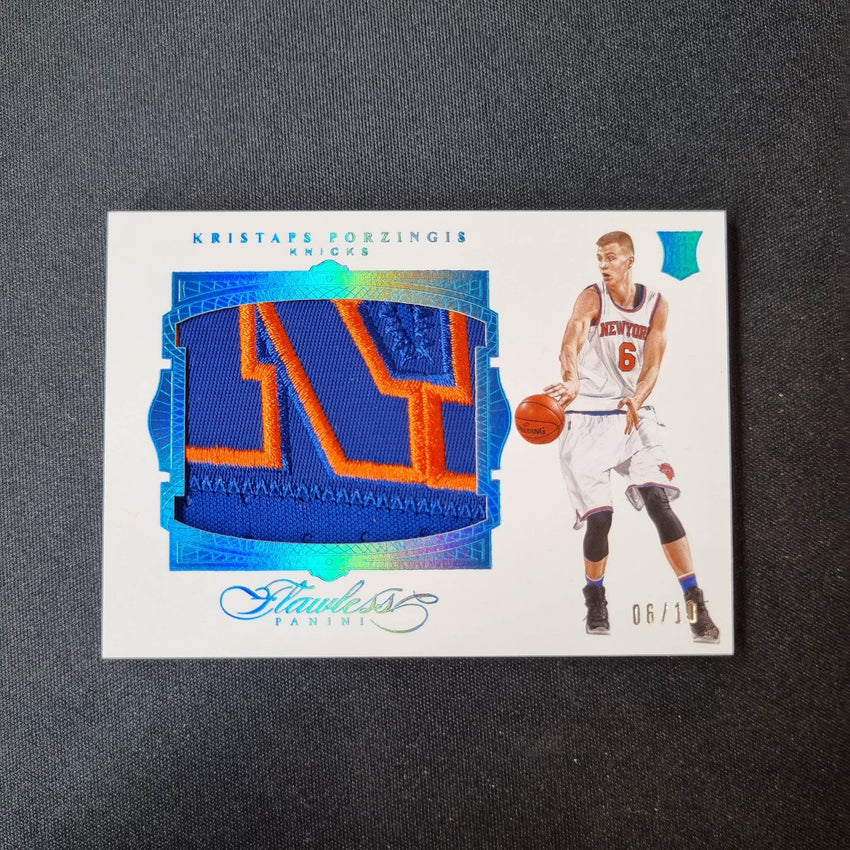 2015-16 Flawless Kristaps Porzingis Rookie Patch Sapphire 6/10