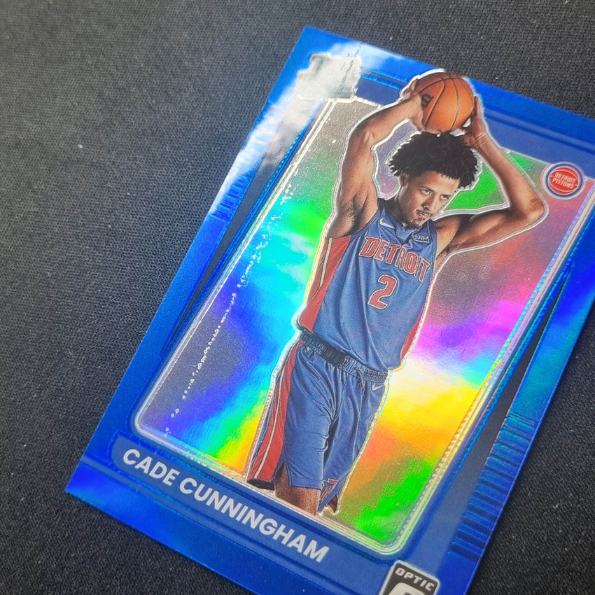 2021-22 Donruss Optic Cade Cunningham Rated Rookie Blue Prizm 27/59