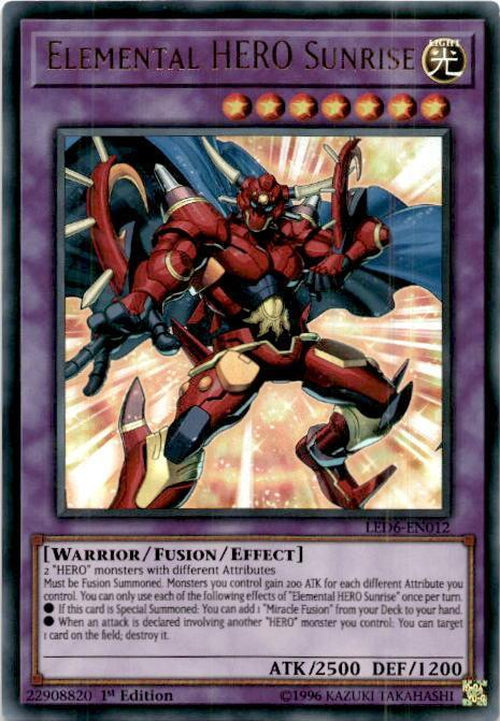 Elemental HERO Sunrise - LED6-EN012 - Ultra Rare 1st Edition-Cherry Collectables