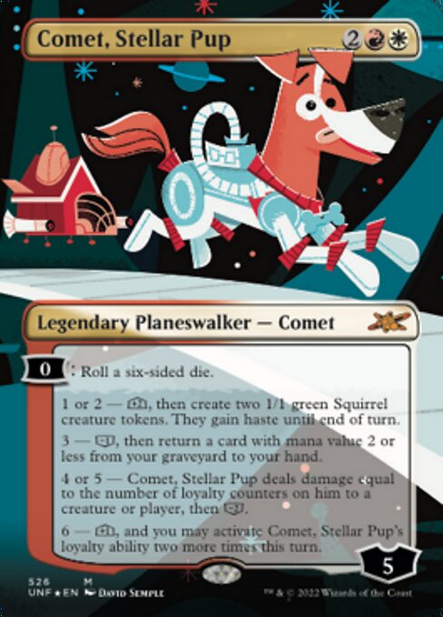 GALAXY FOIL BORDERLESS Comet, Stellar Pup #526 - Mythic Unfinity