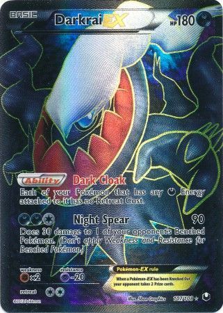 rare darkrai card FULL ART Darkrai EX - 107/108 - Ultra Rare