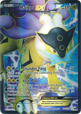 Raikou EX - 105/108 - Full Art Ultra Rare - Dark Explorers-Cherry Collectables