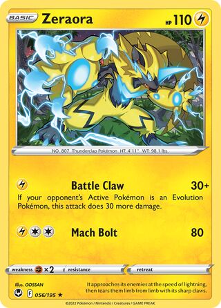 Zeraora - 056/195 - Rare Silver Tempest