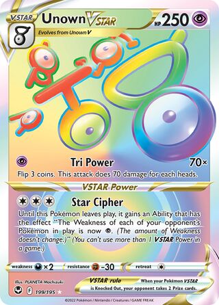 Unown VSTAR - 199/195 - Hyper Rare Silver Tempest