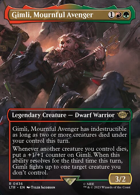BORDERLESS Gimli, Mournful Avenger #436  - Rare Lord of the Rings: Tales of Middle-Earth