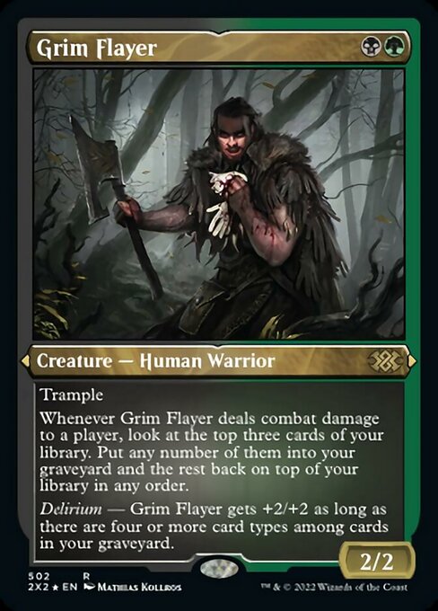 ETCHED FOIL Grim Flayer 502# - Rare Double Masters 2022
