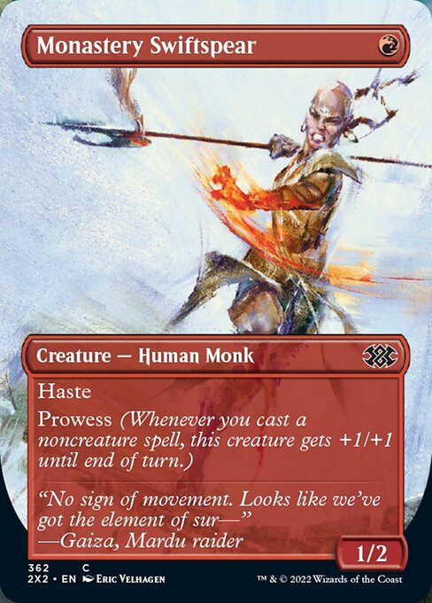BORDERLESS Monastery Swiftspear 362# - Common Double Masters 2022