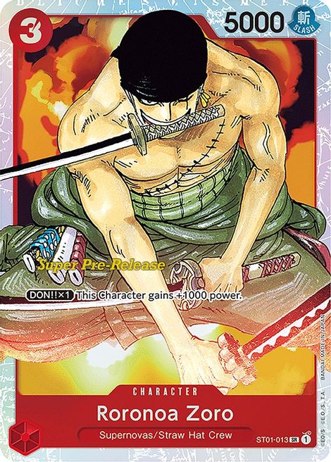 Roronoa Zoro - ST01-013 - Super Rare - Super Pre Release Promo