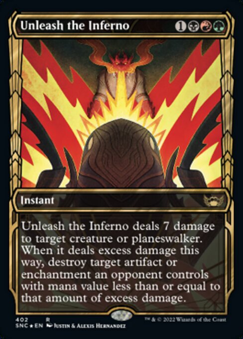 GILDED FOIL Unleash the Inferno  #402 - Streets of New Capenna