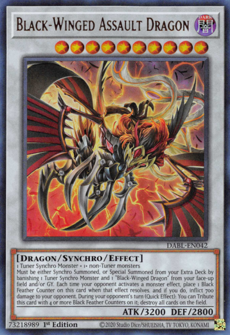 Black-Winged Assault Dragon - DABL-EN042 - Ultra Rare 1st Edition