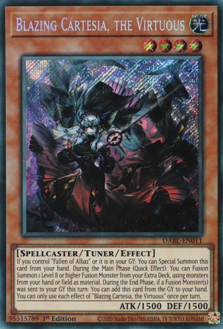 Blazing Cartesia, the Virtuous - DABL-EN011 - Secret Rare 1st Edition