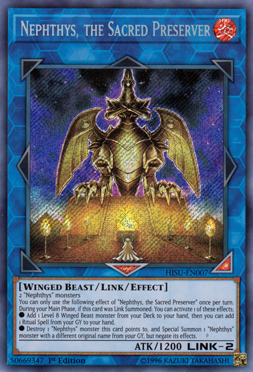 Nephthys The Sacred Preserver - Hisu-en007 - Secret Rare 1st Edition Cherry Collectables Nephthys The Sacred Preserver - Hisu-en007 - Secret Rare 1st Edition Cherry Collectables