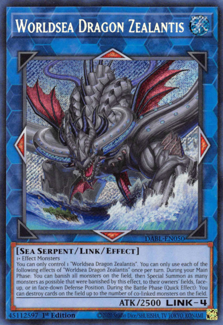 Worldsea Dragon Zealantis - DABL-EN050 - Secret Rare 1st Edition